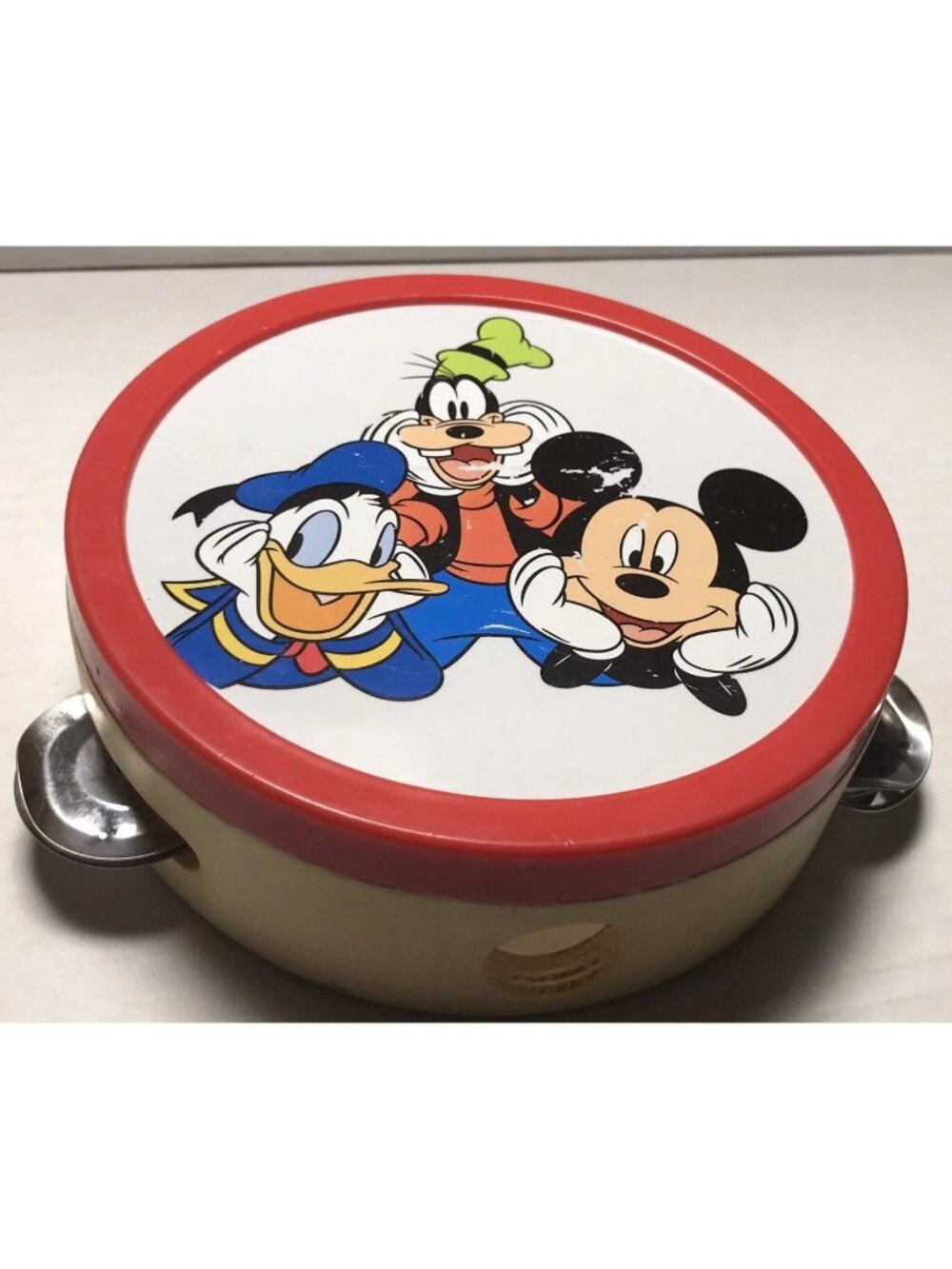 Vintage Mickey Mouse Donald Duck Goofy Tambourine